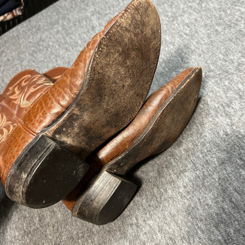 Nocona Mens 7.5 Brown Leather Western Cowboy Boots Vintage Pointed Toe 59 403 - Picture 6 of 6